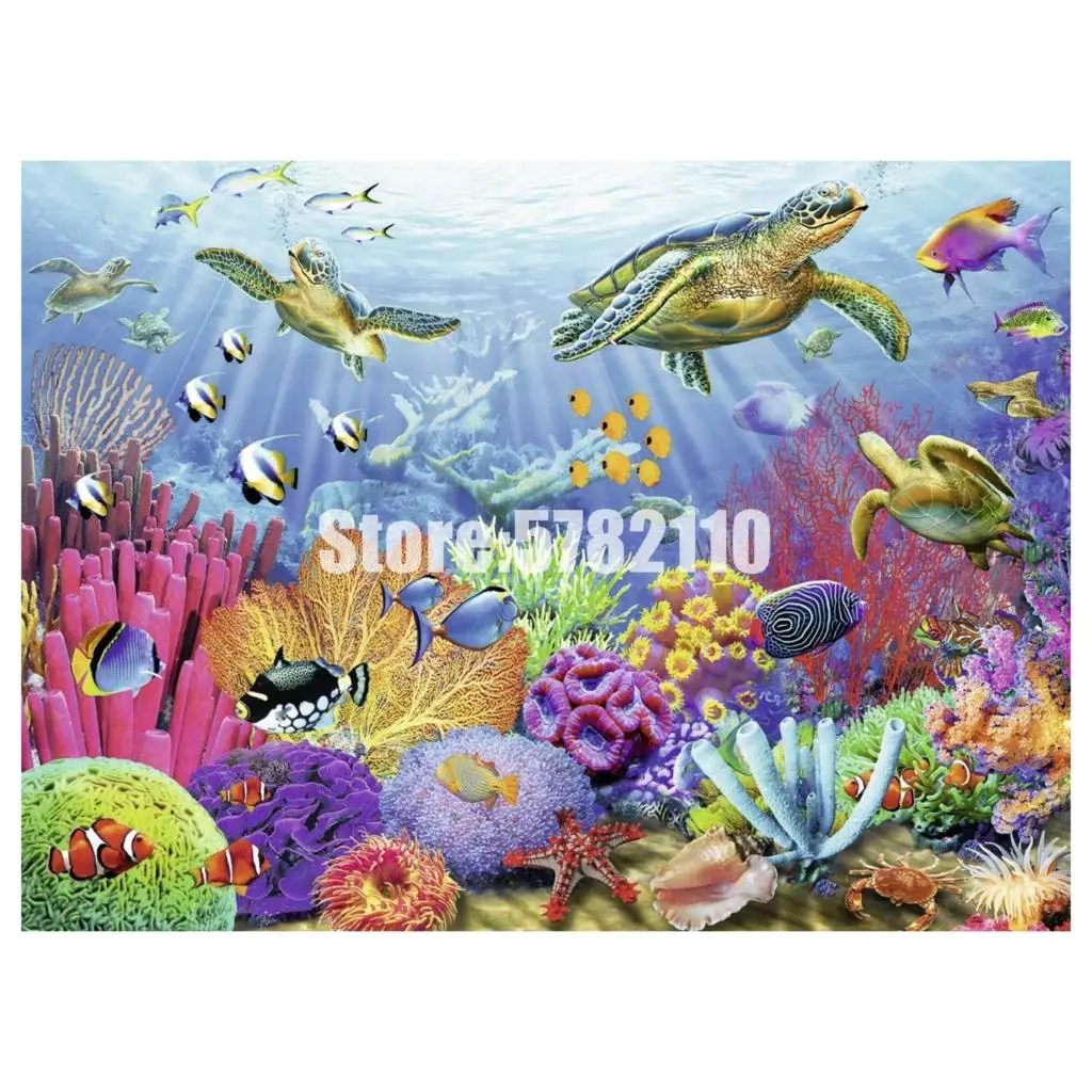 Черепаха Коралловая мозаика 5d Diy Алмазная картина крестиком вышивка тропические