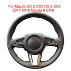 Оригинальная искусственная кожа на заказ для Mazda чехол рулевого колеса автомобиля CX3 CX-3 CX5 Mazda 6 CX-5 Кожаная оплетка для автомобильного рулевого колеса