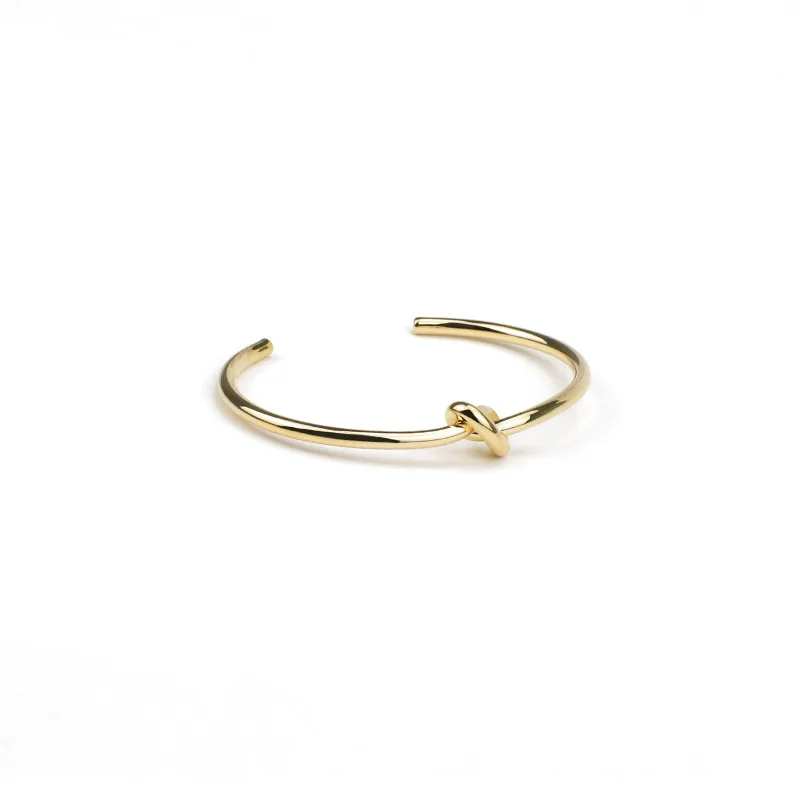 

New Fashion Jewelry Gold-plated Knot Bracelet Korean Fashion Ins Simple Design Creative Fashion Brass Brass Ornaments