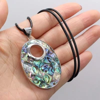 natural abalone shell charms necklace elliptical seashell pendant chokers handmade exquisite jewelry necklaces for women men