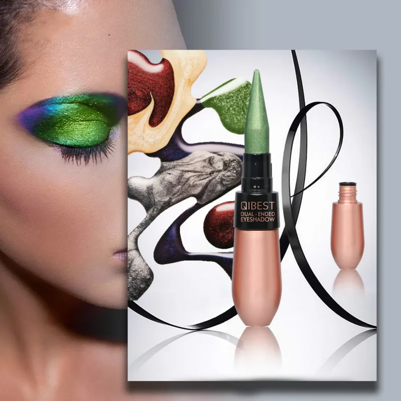 15 цветов Тени для век Женские Pro Многоцветный двойной конец металлик блестящие