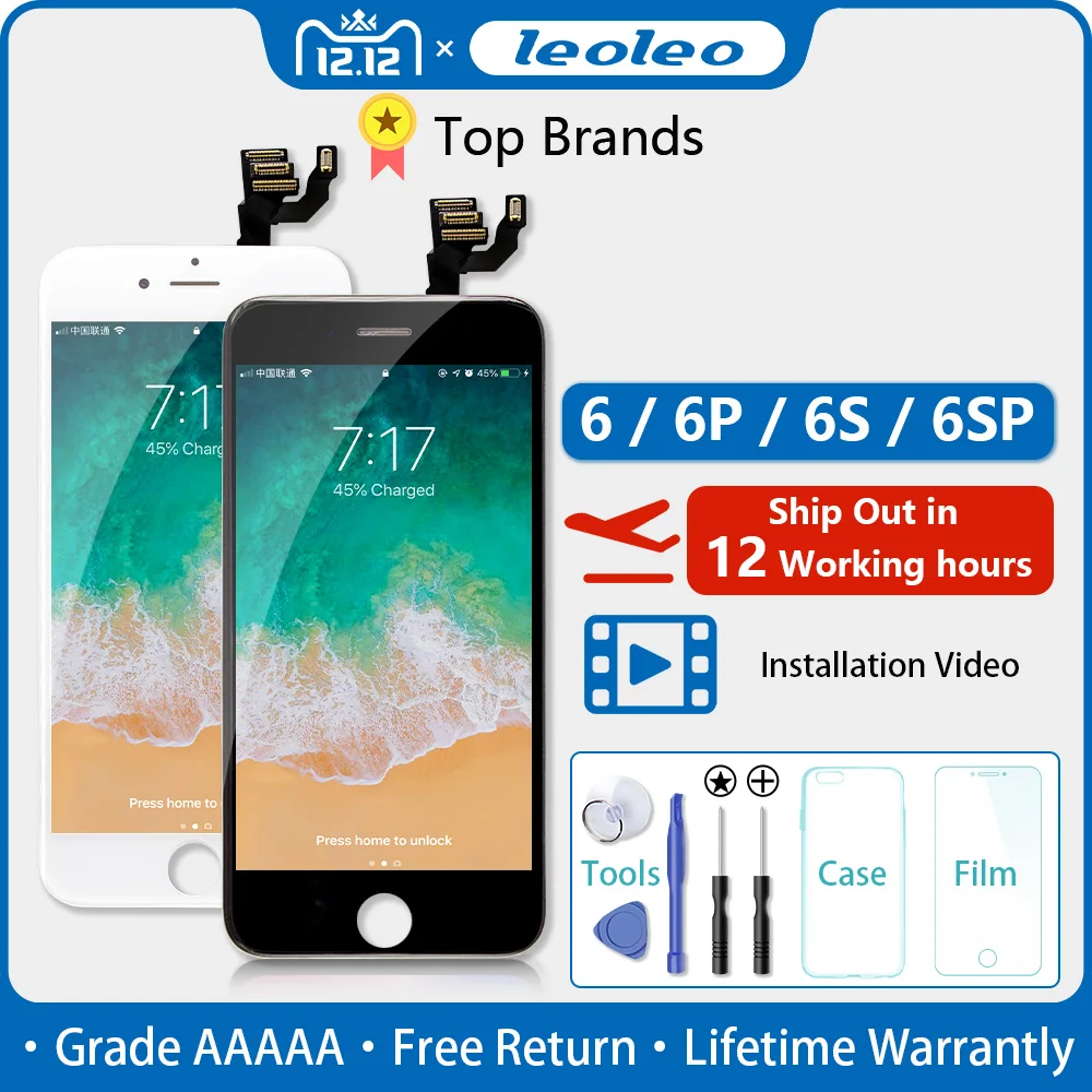 ЖК-дисплей полный набор для iPhone 6 6s Plus ЖК-экран полный для iPhone 5S, se 6plus дигитайзер ЖК-сборка Замена