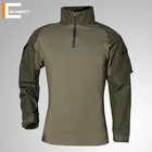 Мужская камуфляжная хлопковая футболка с длинным рукавом, в стиле милитари