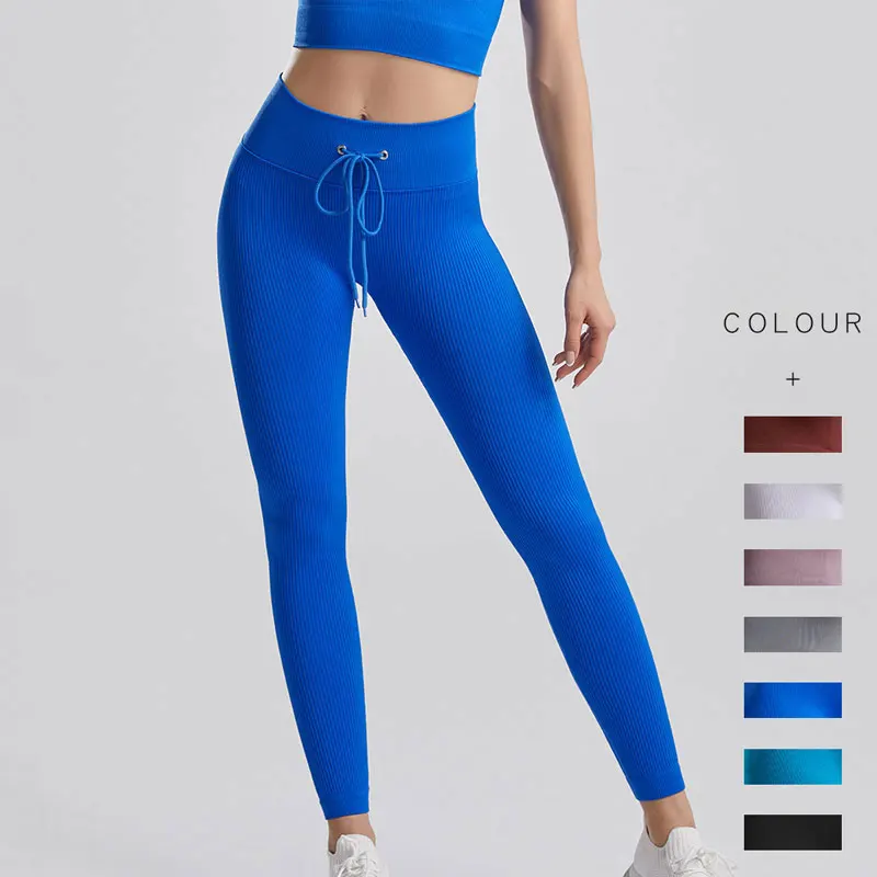 

Ribbed Yoga Leggings Women Knitted Fitness Legging Ladies High Waist Sport Pants Women Scrunch Booty Gym Workout Leggings Female