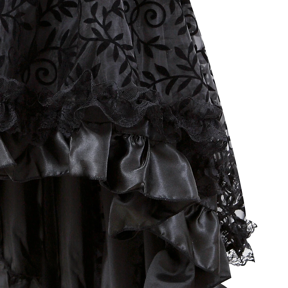 Сексуальная кружевная Цветочная юбка в стиле стимпанк женские асимметричные