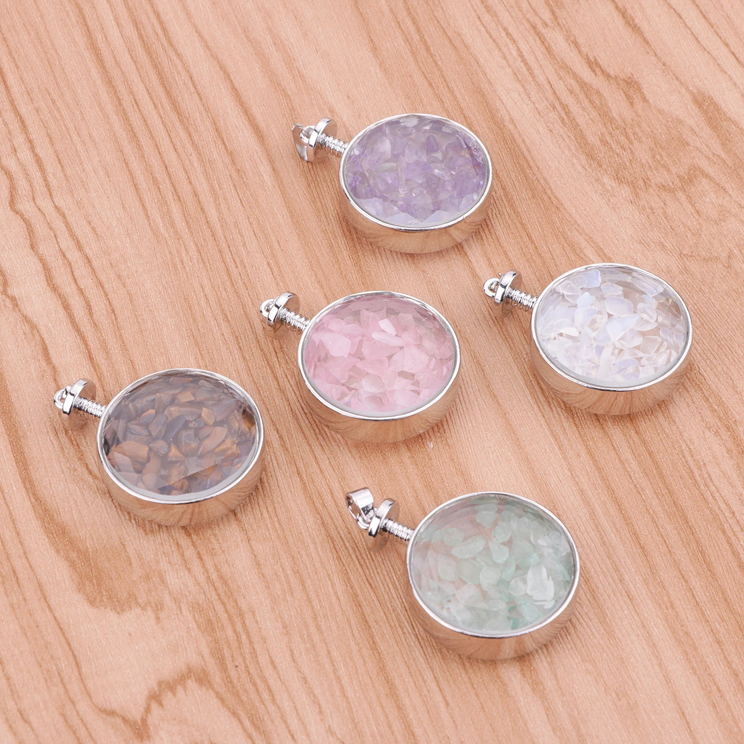 Кулон с кристаллами в виде бутылки желаний ожерелье чакрами камень рейки Вика