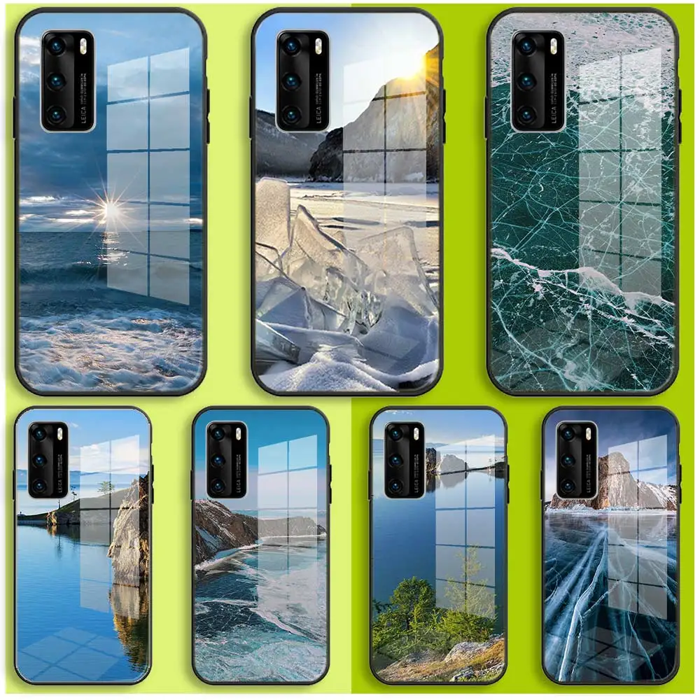 

Soft Samsung Phone Case For Galaxy A10 A12 A13 A33 A53 A73 A30 A54 A50 A70 A31 A12 A51 A71 A32 A52 Balck Glass Cover Lake Baikal