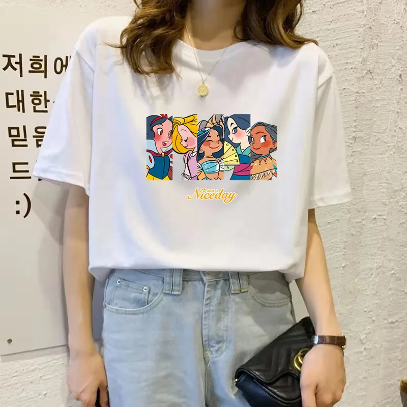 

2021 summer new Doraemon print white short-sleeved T-shirt women Doraemon cartoon short T women's clothes ins tide