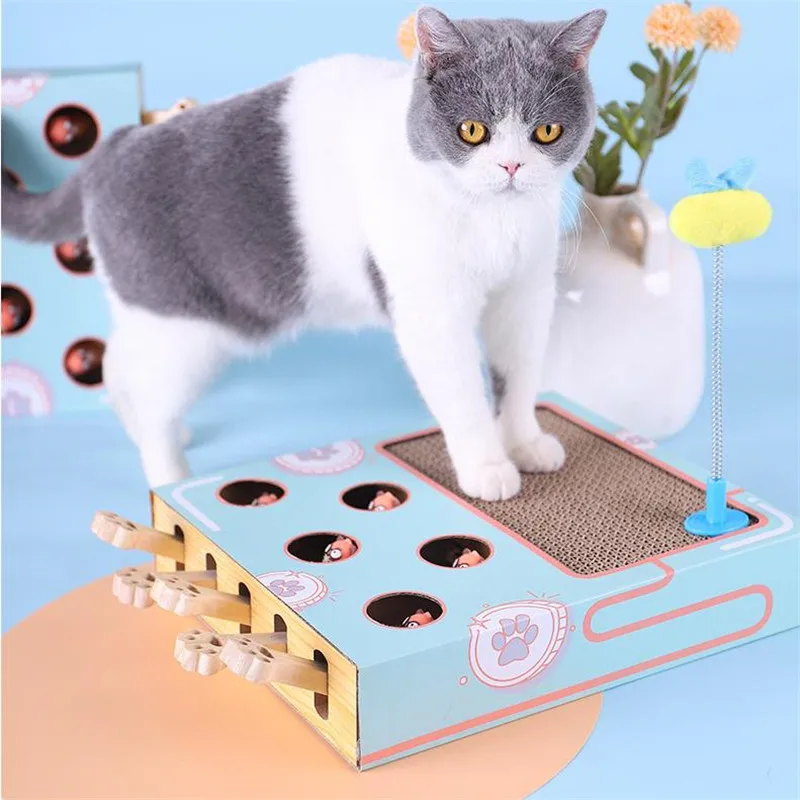 

Cat Scratcher Board Bee Interactive Wood Hamster Cat Toy Creative Wear-resistant Function Box Corrugated Cardboard Nest
