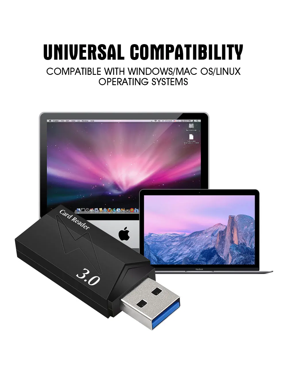 Крутой черный usb 3,0 мульти смарт-считыватель карт памяти мини кардридер для microsd компьютера ноутбука