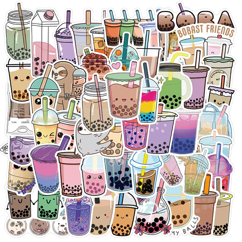 

10/30/50PCS Cute Bubble Tea Stickers Aesthetic Water Bottle Fridge Guitar Laptop Waterproof Graffiti Decal Sticker Packs Kid Toy
