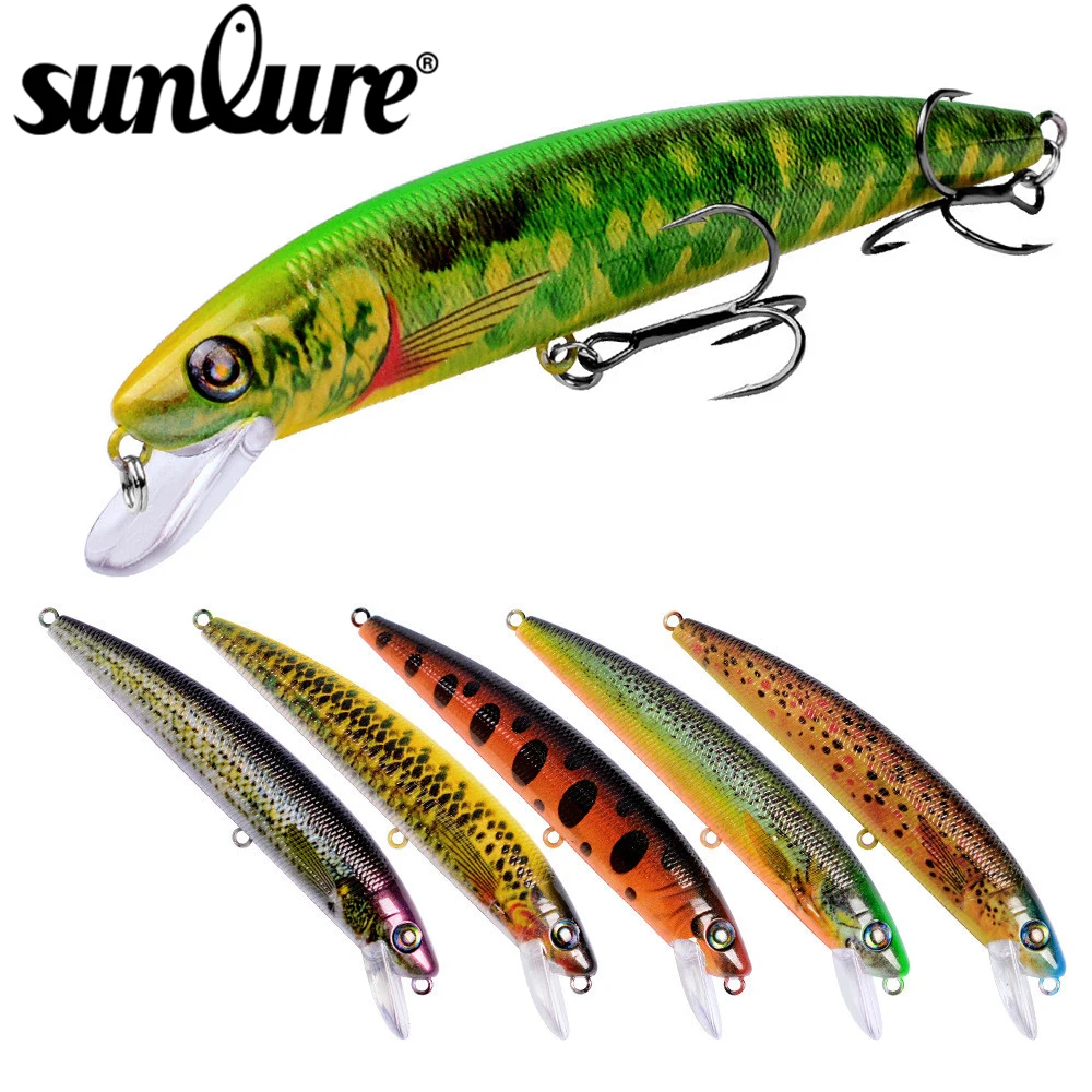 Жесткий sunlure 6 шт 3D глаза плавающие Minnow 19g 0 67 oz/14 cm 5 52 &quotкартина жесткая приманка