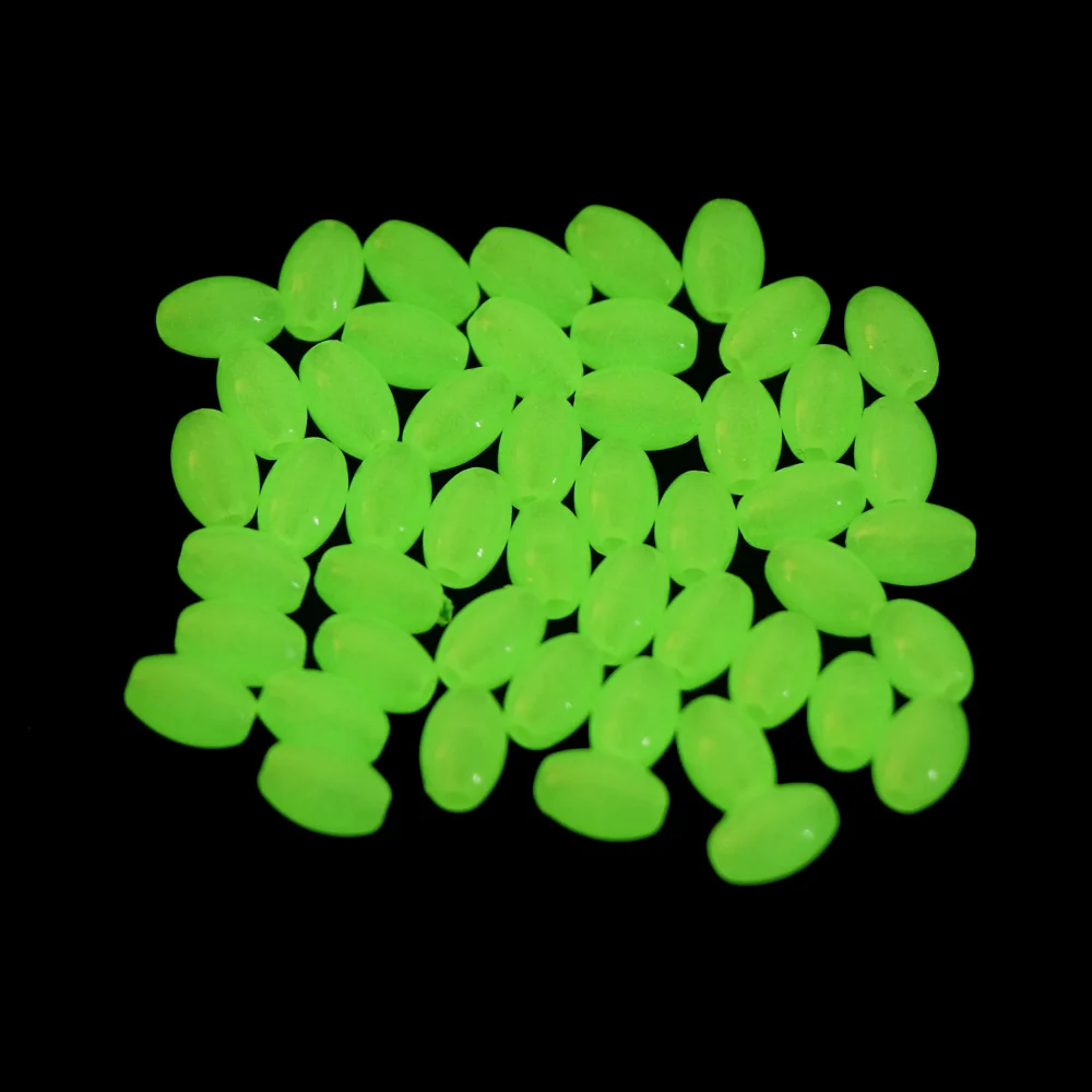 50 шт. 5*8 мм овальные пластиковые светящиеся Рыболовные Поплавки бусины шарики для