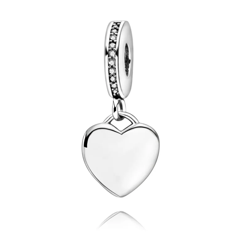 

Hot 925 Sterling Silver Heart Dangle Pendant Beads Fit Original Pandora Charms Bracelet Women Valentine's Day DIY Jewelry Gift
