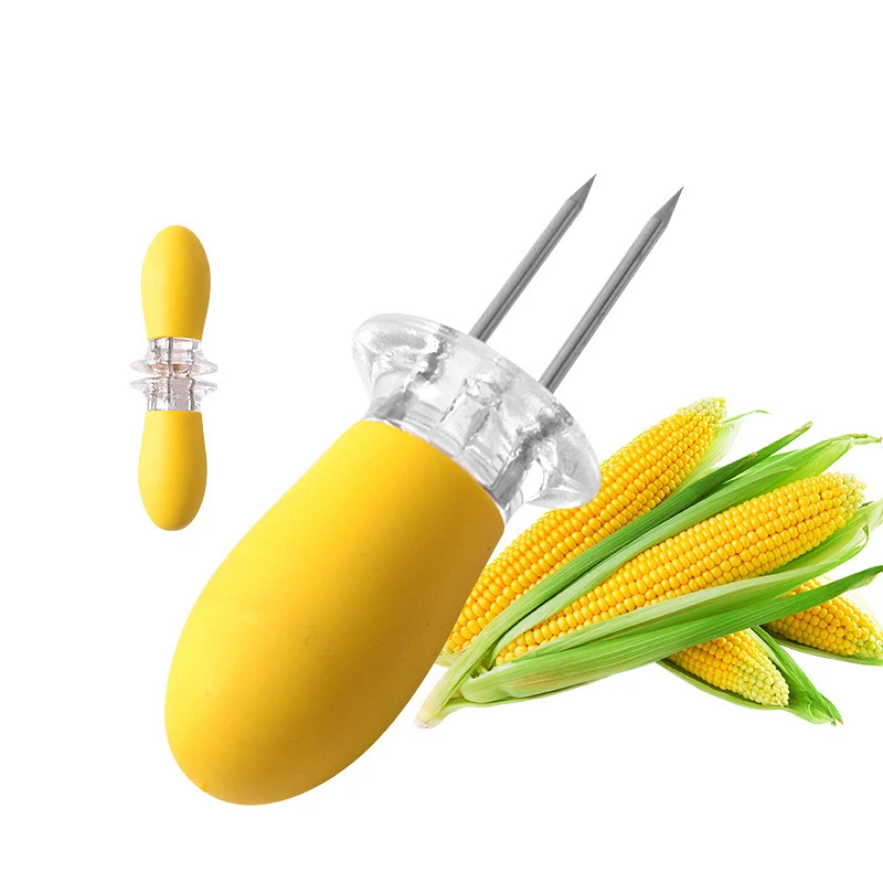 4 пары нержавеющей стали барбекю держатели кукурузы вилки|Держатели для