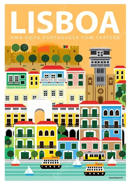 Поп арт лиссабон португалия путешествия холст картины старинные стены крафт