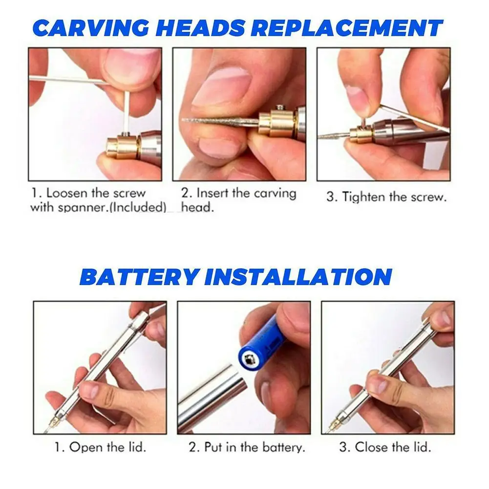 

60W 32000rpm Rechargeable Mini Engraving Pen Electric Tool Engraver DIY Polisher Carve Power Tool Sander Grinder L0F4