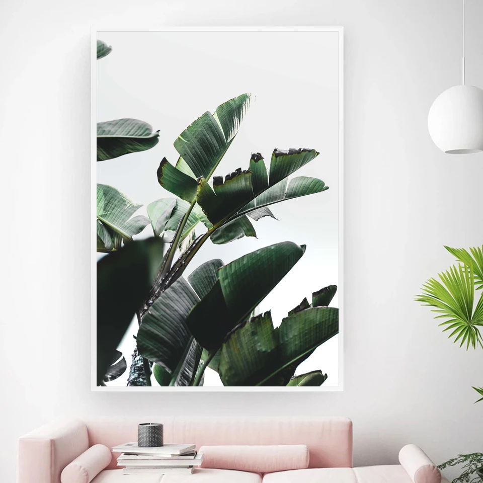Настенная Картина на холсте тропический банан трава лист кактус холст принты и
