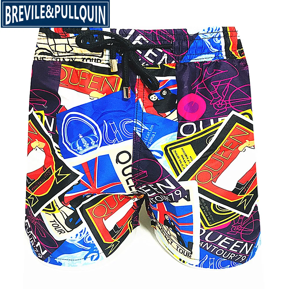P Brand Fashion Brevile pullquin Beach Board Shorts Men Turtles Swimwear Bermuda Quick Dry Adults Swimtrunks M L XL XXL - Цвет: P