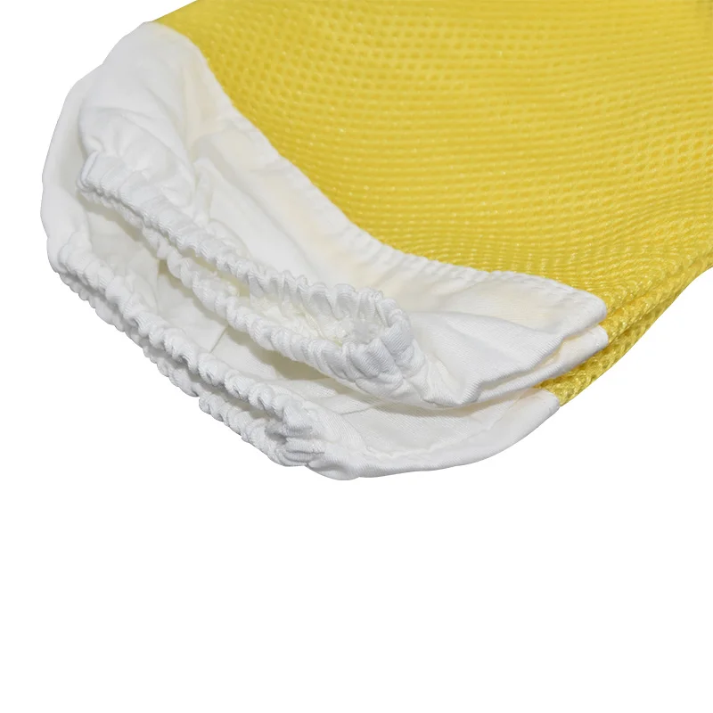 

Beekeeping gloves Protective Sleeves breathable yellow mesh white sheepskin and cloth for Apiculture beekeeping gloves DSS899