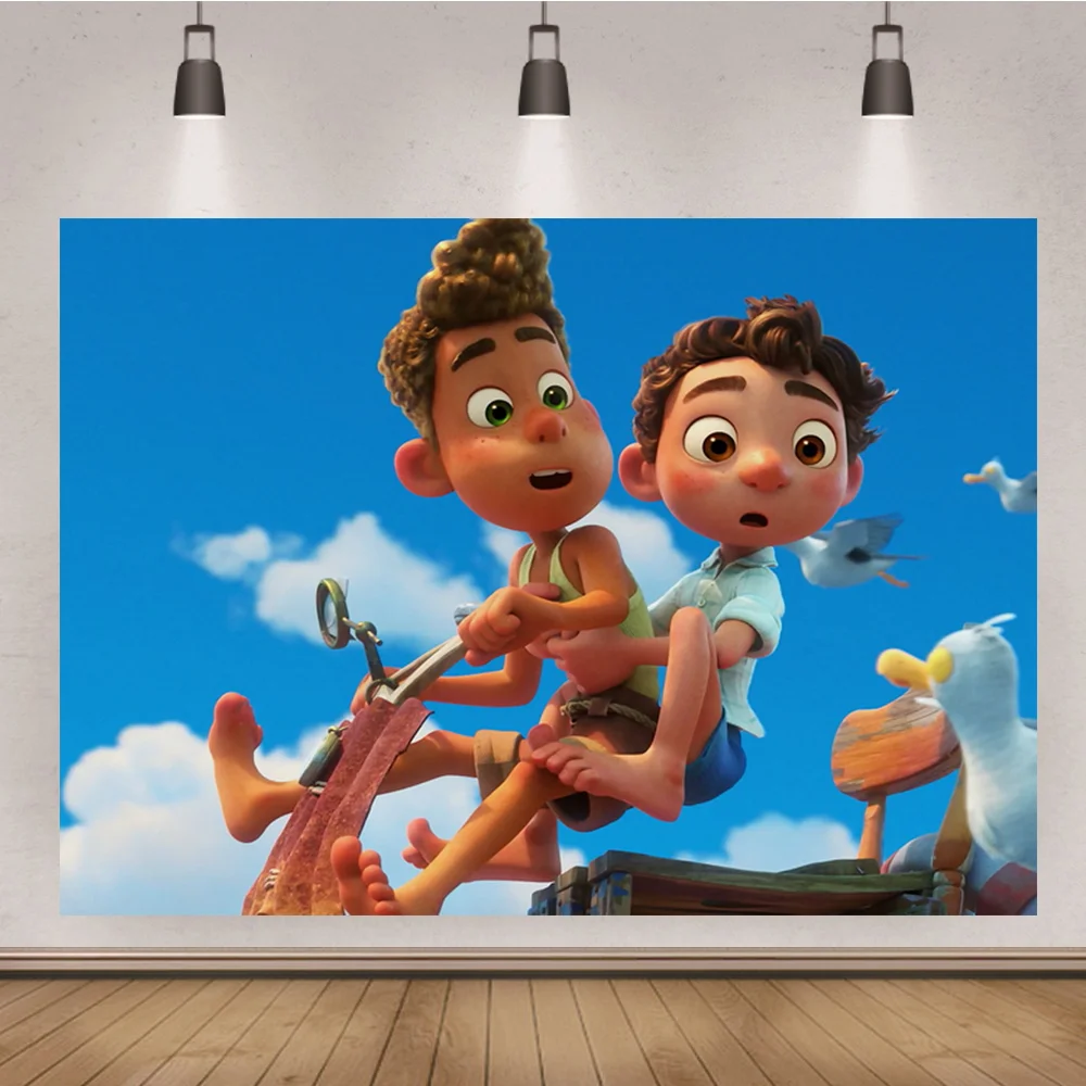 

Luca Sea Boys Backdrop Summer Cartoon Kids Birthday Party Photo Background Newborn Baby Photocall Prop Decoration Banner
