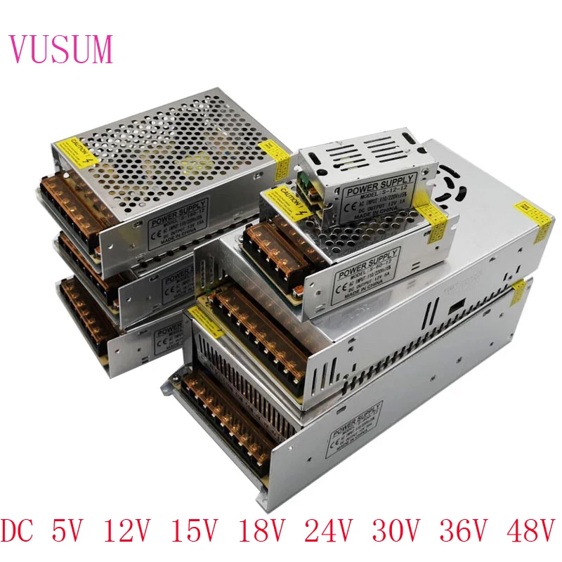 Импульсный источник питания светильник трансформатор AC110V 220V к DC 5V 12V 15V 24V 36V 48V