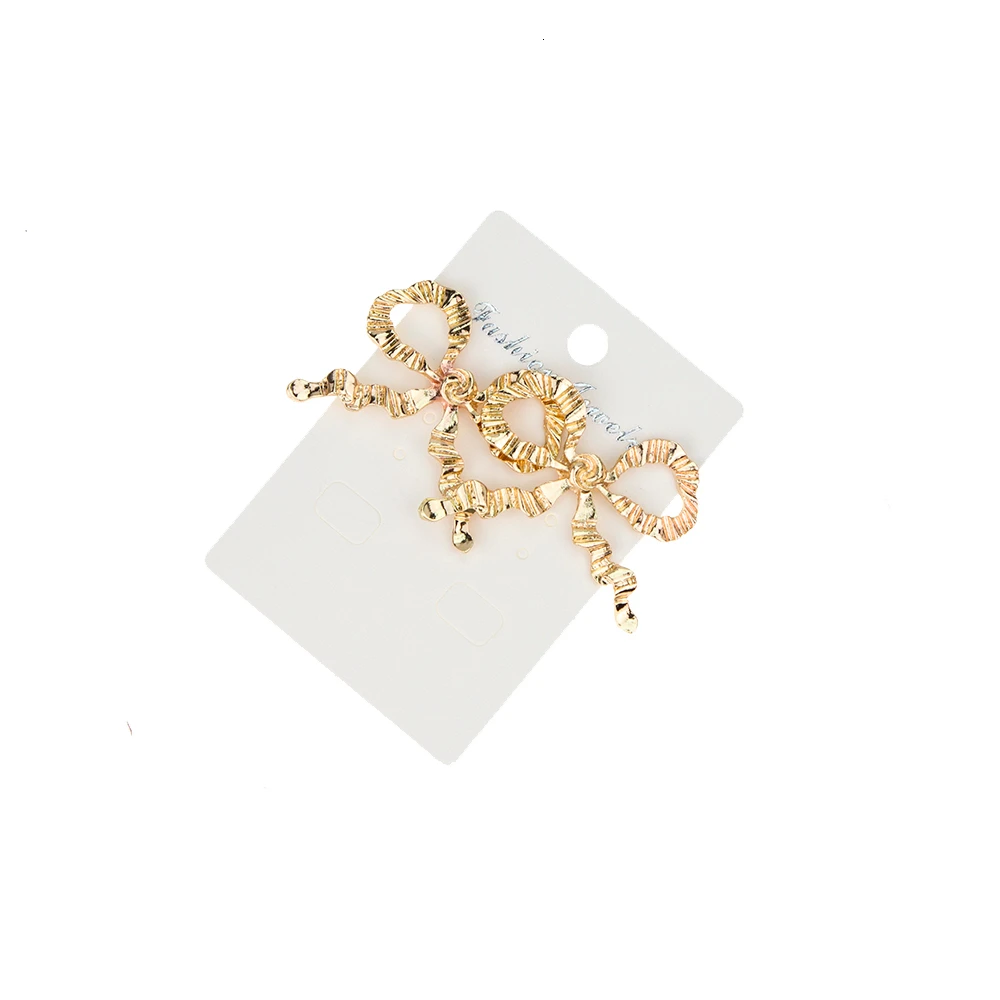 Новые винтажные большие серьги-гвоздики с бантом для женщин металлические