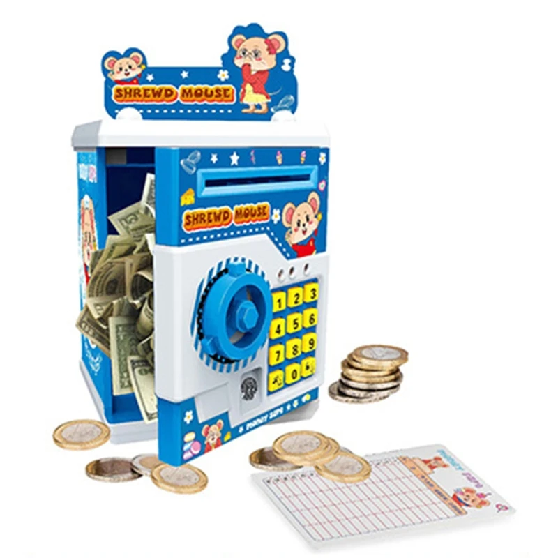 

Children Cartoon Electronic Piggy Bank ATM Password Money Box Coins Saving Case Q6PD