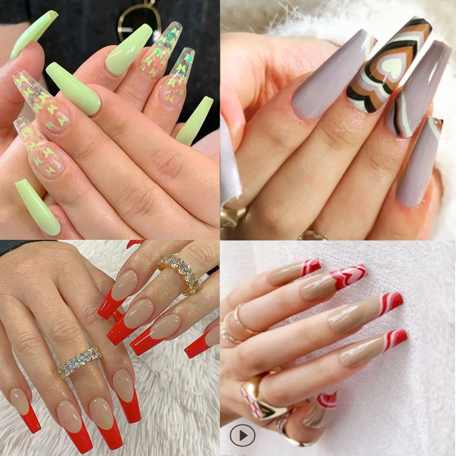 

24pcs/Box Detachable Manicure Tool Coffin Full Cover Nail Tips Long Ballerina False Nail Tip Fake Nails Wearable