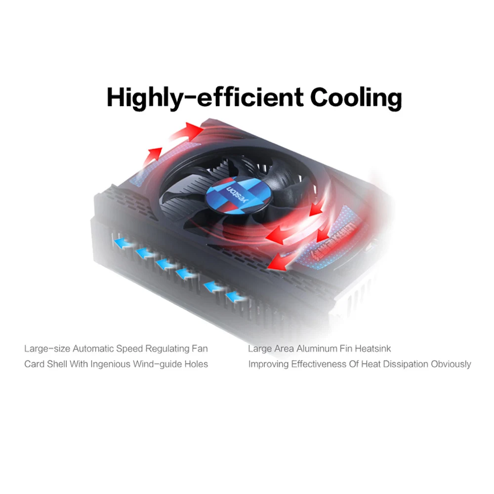 Yeston RX 550 2G D5 TA графическая карта видеокарта AMD Radeon Chill 2 Гб памяти GDDR5 128Bit 6000 МГц DP + HD