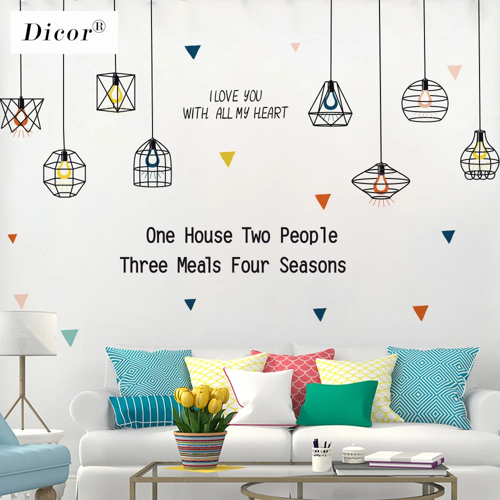 5 видов стилей креативные наклейки на стену для гостиной детей мультяшная люстра