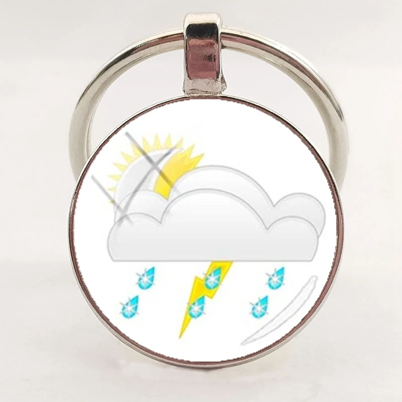 Новый модный брелок с логотипом погоды милый круглый из стекла подвеска в виде