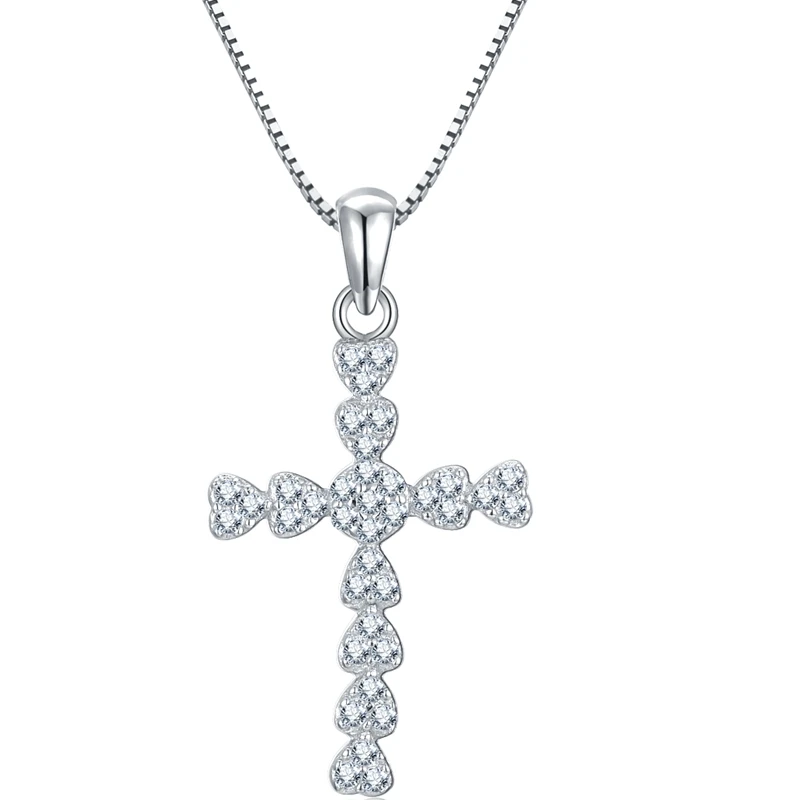 Ожерелье из серебра 925 пробы для мужчин и женщин подвески с крестом Иисуса пар