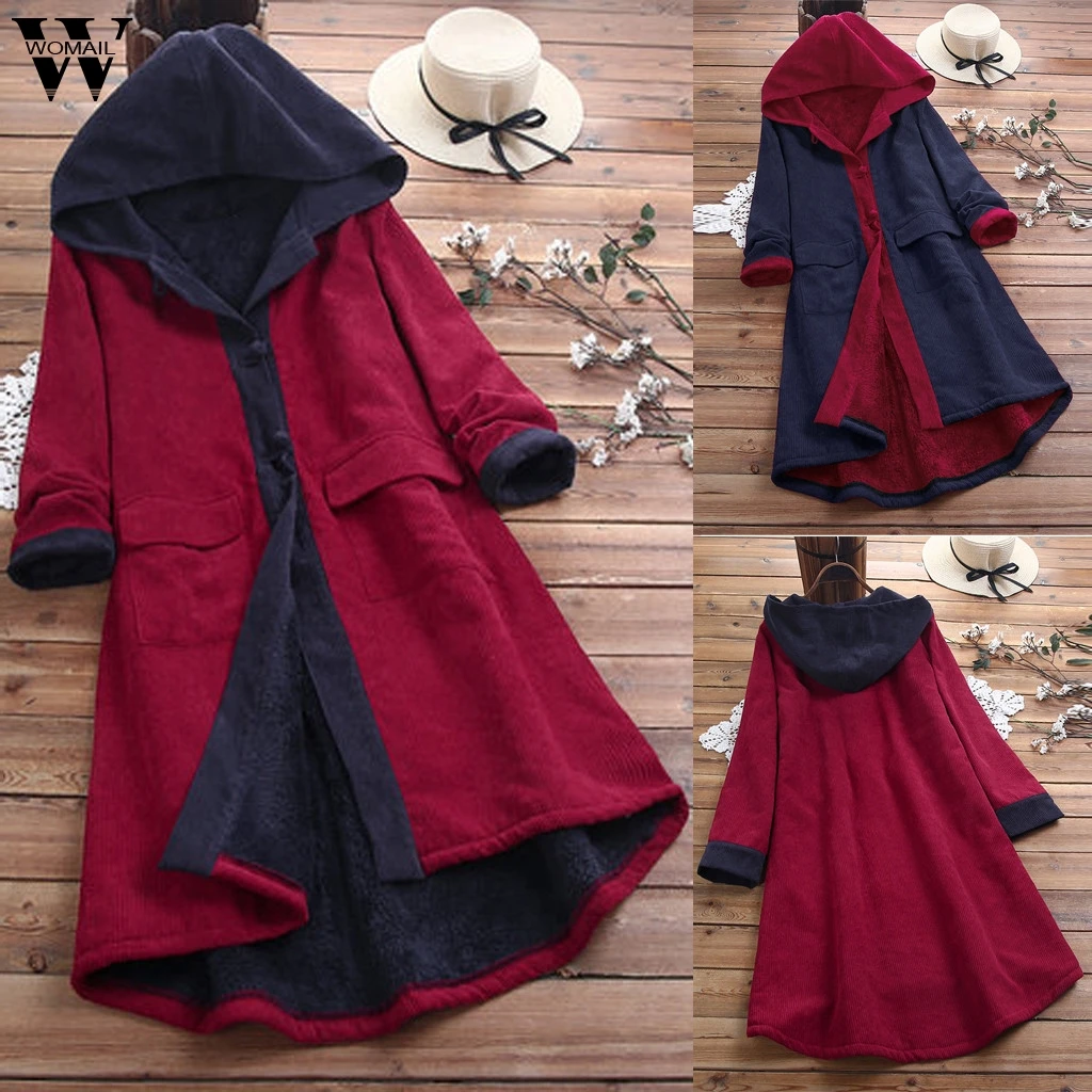 Женская куртка Womail зимняя теплая Вельветовая плюшевая с длинным рукавом