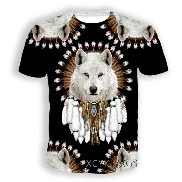 Повседневная одежда родного индийского волка с 3D принтом, модная мужская и женская футболка с рисунком в стиле хип-хоп, графические футболки в стиле Харадзюку