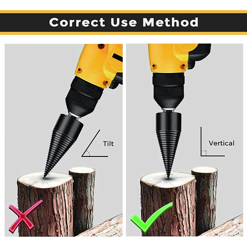 

1 Set Firewood Drill Bit Wood Splitter 32mm Removable Log Splitters Drill Bit DAG-ship