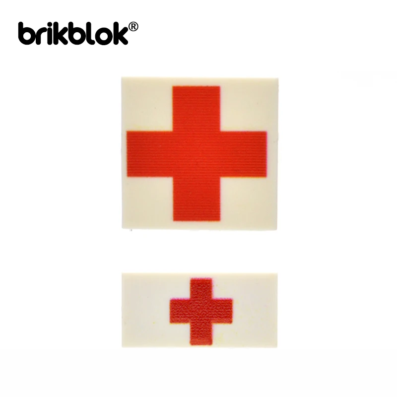 10 шт./лот изготовленные на заказ печатные строительные блоки медицинский знак 1x2