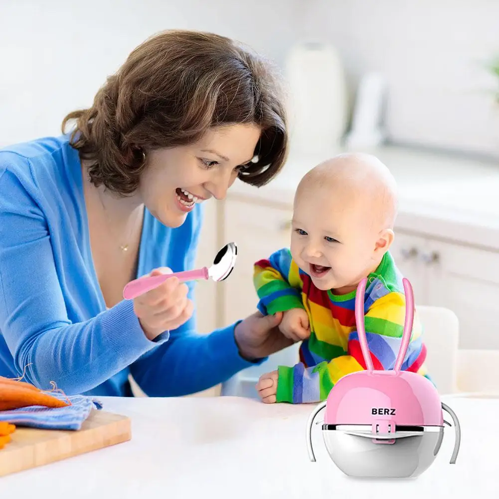 

Portable Children Dinnerware Sets Dish Bowl Various Specifications Optional Daily Durability Cute Stainless Steel Lunch Box