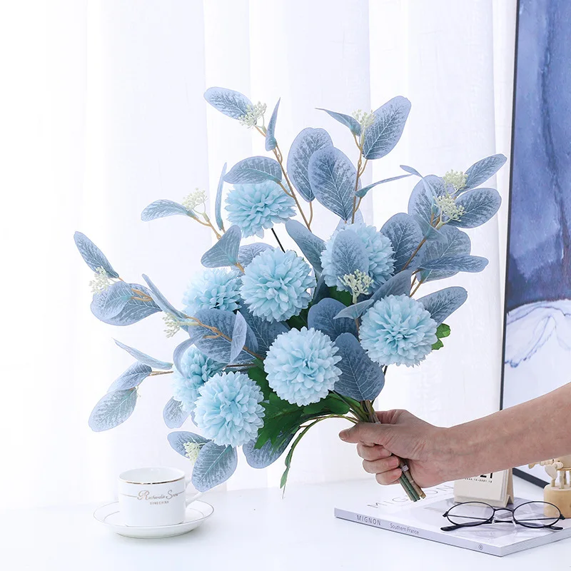 

45cm Artificial Flowers Vintage Silk Bouquet Vintage Bride Holding Fake Flowers Home Wedding Decoration Accessories