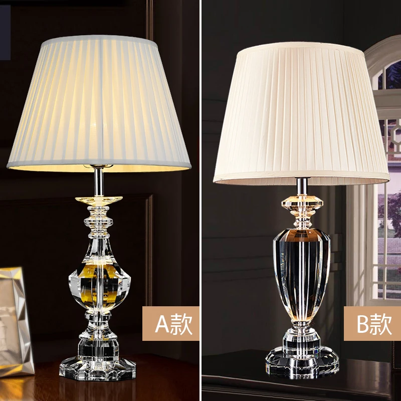 TUDA 36x62CM Luxury European Style Crystal Table Lamp for Living Room Wedding Warm Modern Bedroom Bedside | Освещение