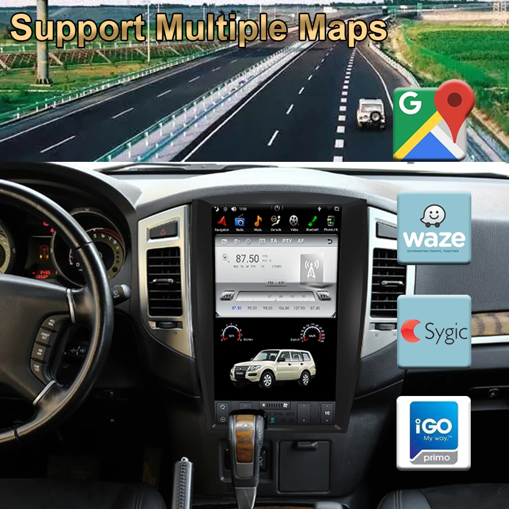 Автомобильная навигация GPS для MITSUBISHI PAJERO 2006-/Montero/Shogun Android Tesla Style Автомобильный радио-стерео мультимедиа-плеер.