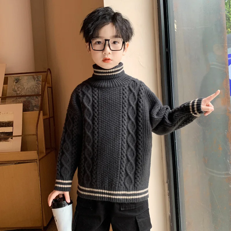 

Hot Knitting Spring Autumn Winter Sweater Baby Boys Kids Children's Warm Plus Velvet Thicken Top High Quality