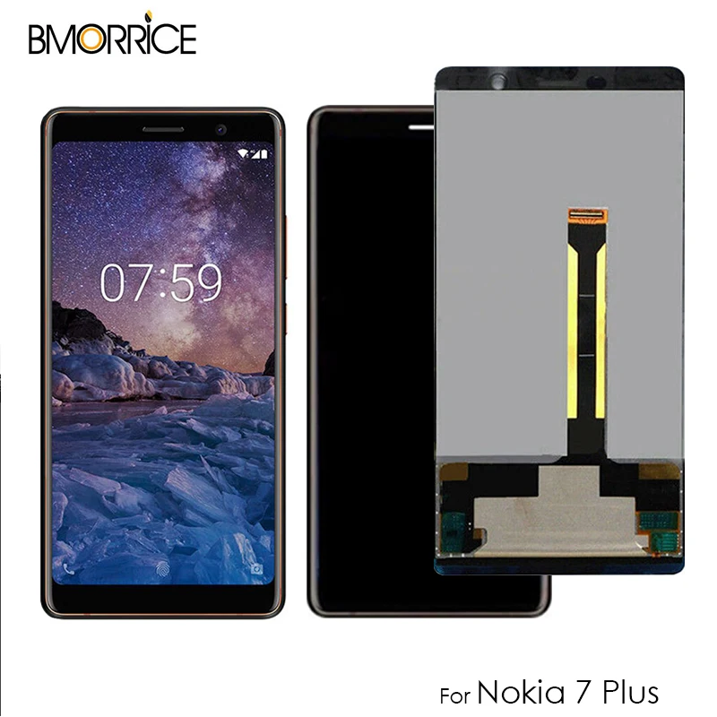 6 0 ''ЖК-дисплей для Nokia 7 Plus ЖК-дисплей сенсорный экран стеклянная панель