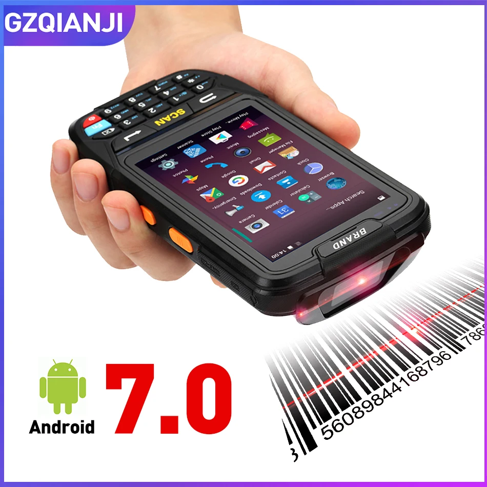 Android 7,0 PDA pos-портативный терминал с поддержкой gps GPRS Wifi Bluetooth 4G Мобильный 1D 2D считыватель штрих-кодов qr-кодов для планшетных ПК камеры