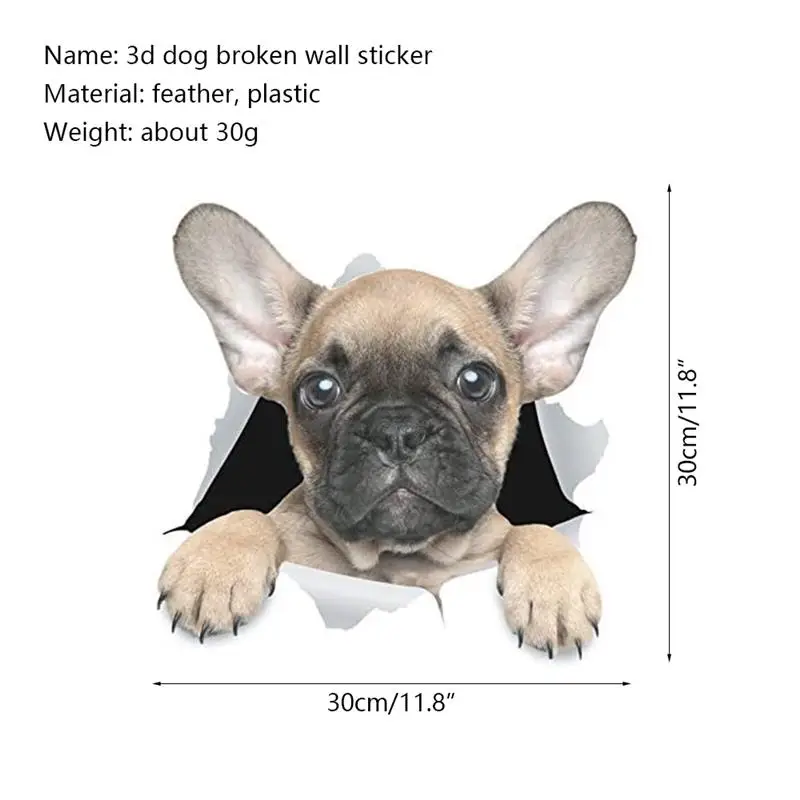 3D Наклейка на стену в виде кошки собаки с яркими отверстиями украшение для ванной