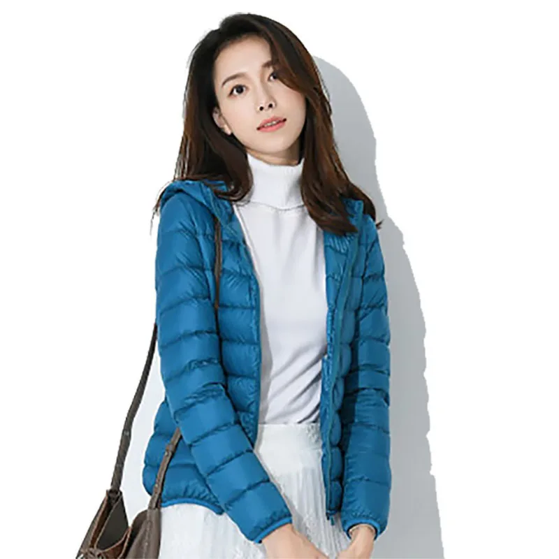 AECU Winter Women Ultralight Thin Down Jacket Long Sleeve S-6XL Plus Size Warm Coat Parka Down Jacket Female Portable Outwear