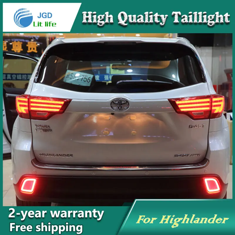 Car styling 35w led car Highlander taillight for Toyota taillights 2015 tail lamp DRL+Signal+Brake+Reverse | Автомобили и