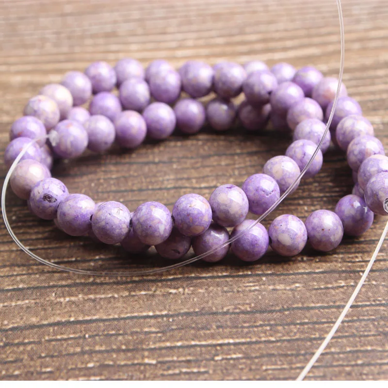 Lan Li модные натуральные ювелирные изделия фиолетовый окаменение свободные