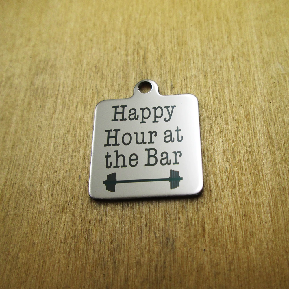 10 шт./партия счастливые часы в баре амулеты из нержавеющей стали лазерной