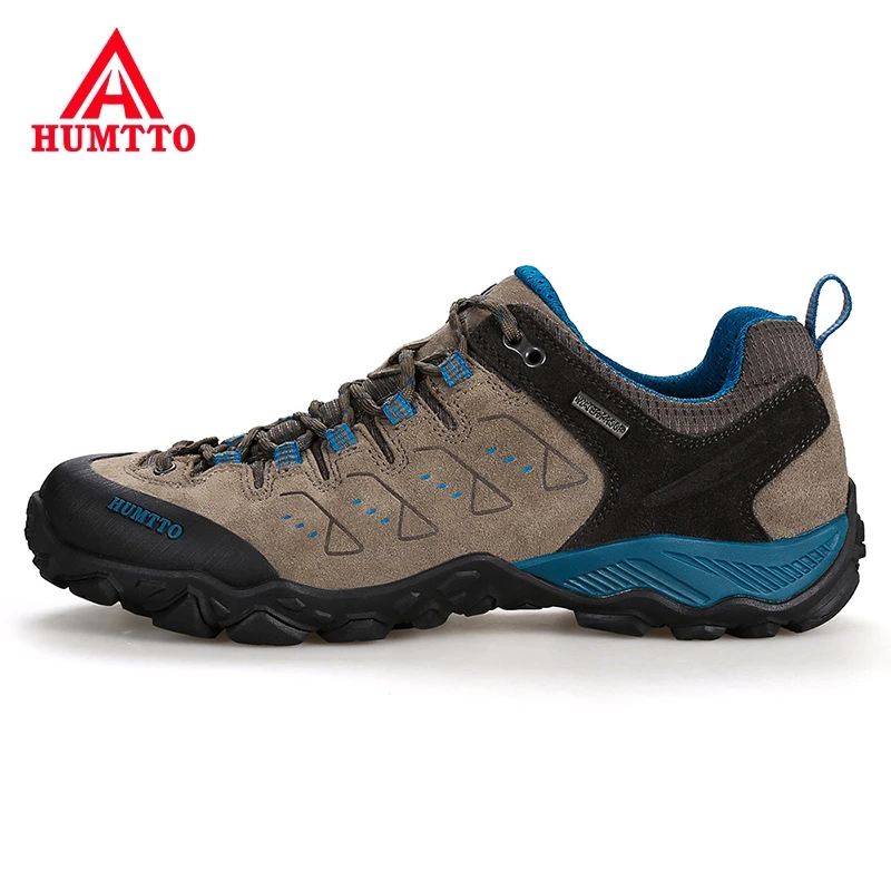 HUMTTO Mens Hiking Shoes Genuine Leather Waterproof Trekking